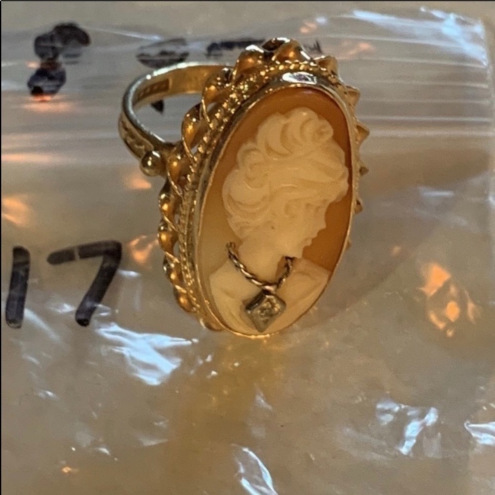 14k Gold DIAMOND CAMEO RING 6 - Picture 7 of 8